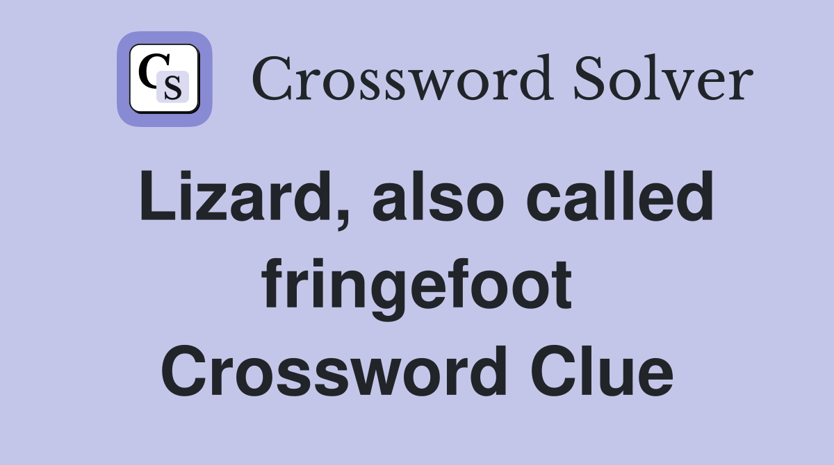 Lizard, also called fringefoot Crossword Clue