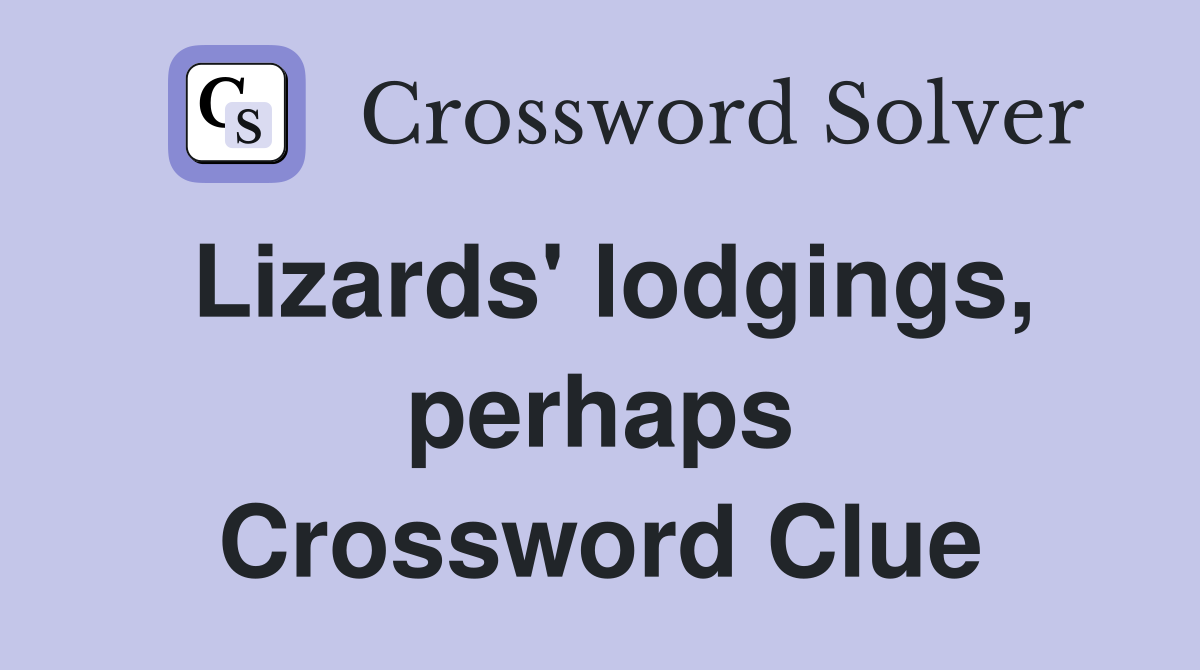 Lizards' lodgings, perhaps Crossword Clue