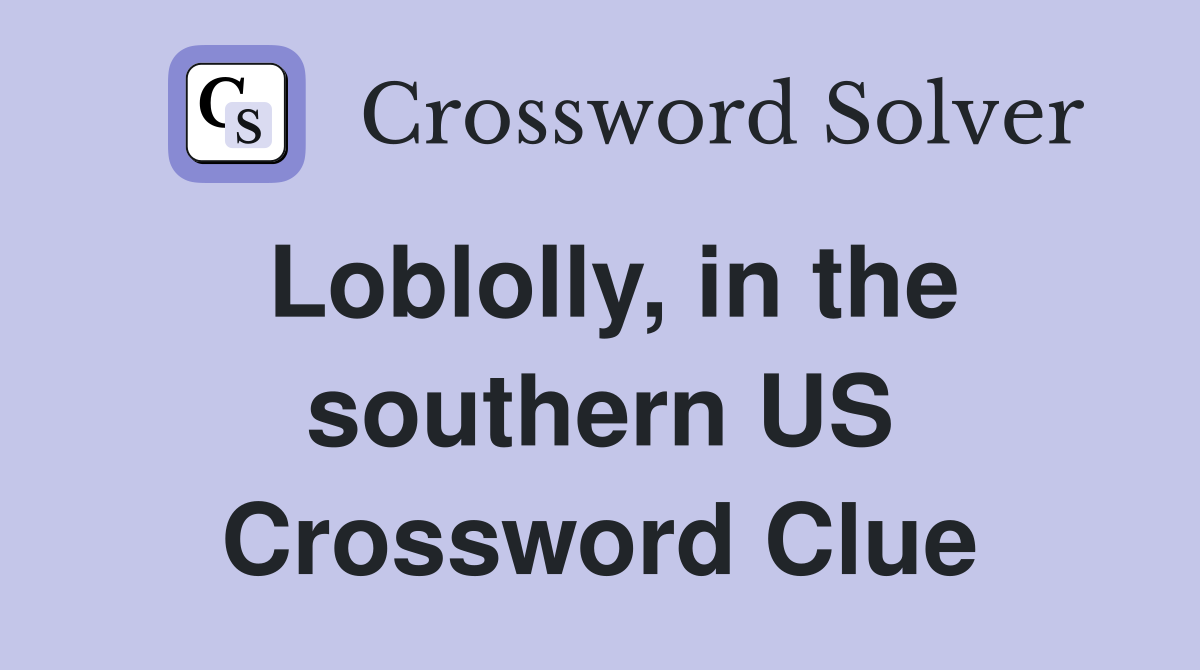 Loblolly, in the southern US Crossword Clue