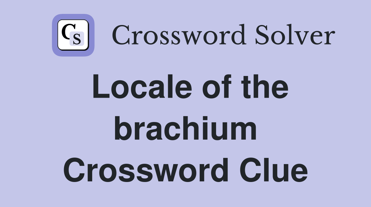 Locale of the brachium Crossword Clue