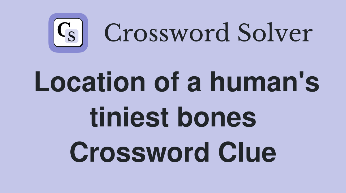 Location of a human's tiniest bones Crossword Clue