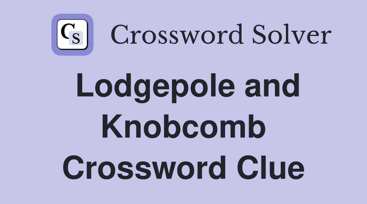 Lodgepole and Knobcomb Crossword Clue