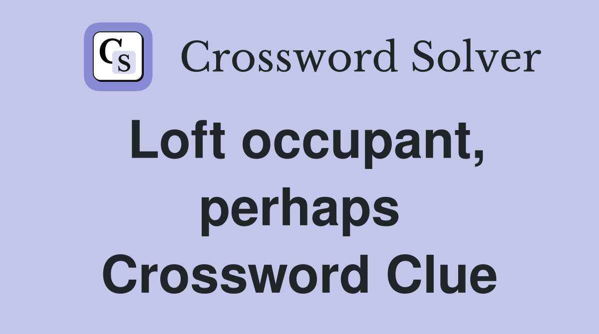 Loft occupant, perhaps Crossword Clue