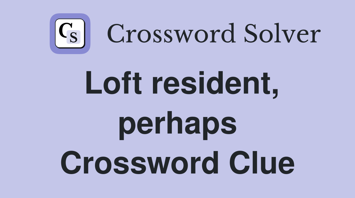 Loft resident, perhaps Crossword Clue
