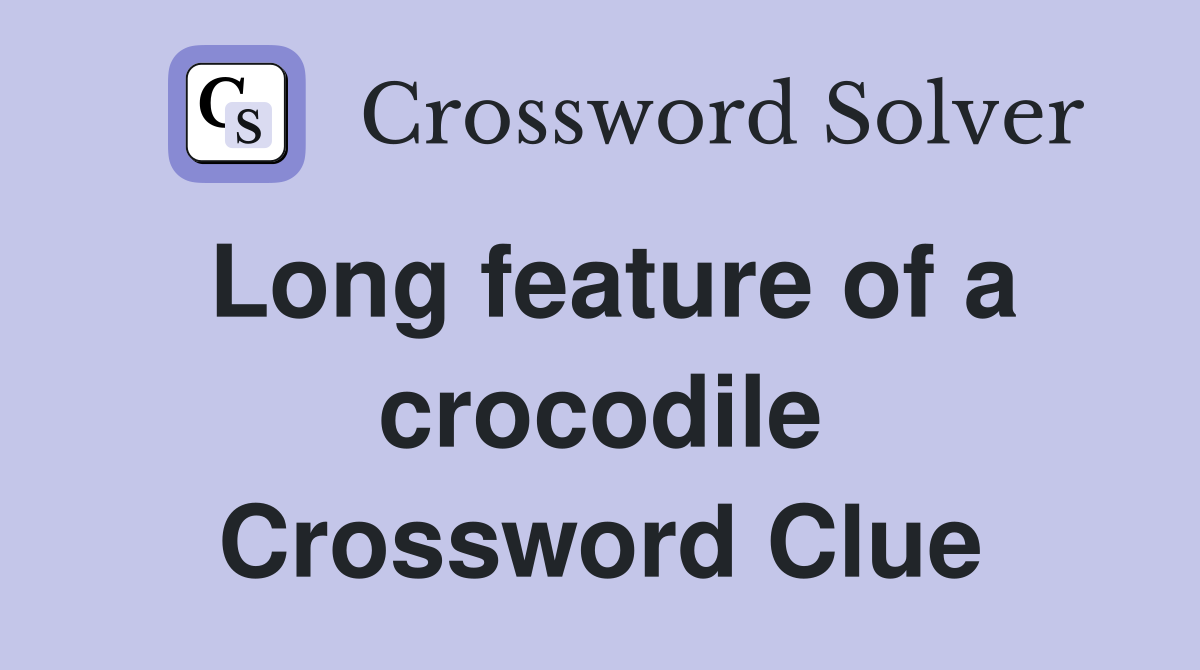 Long feature of a crocodile Crossword Clue