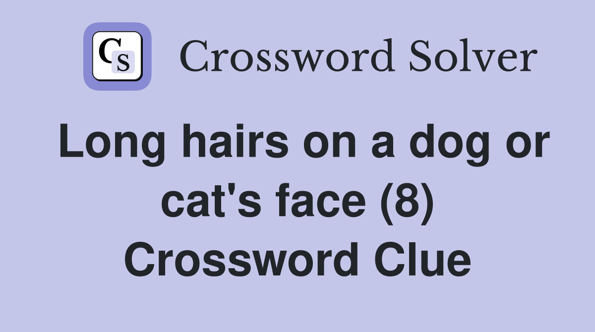 Long hairs on a dog or cat's face (8) Crossword Clue