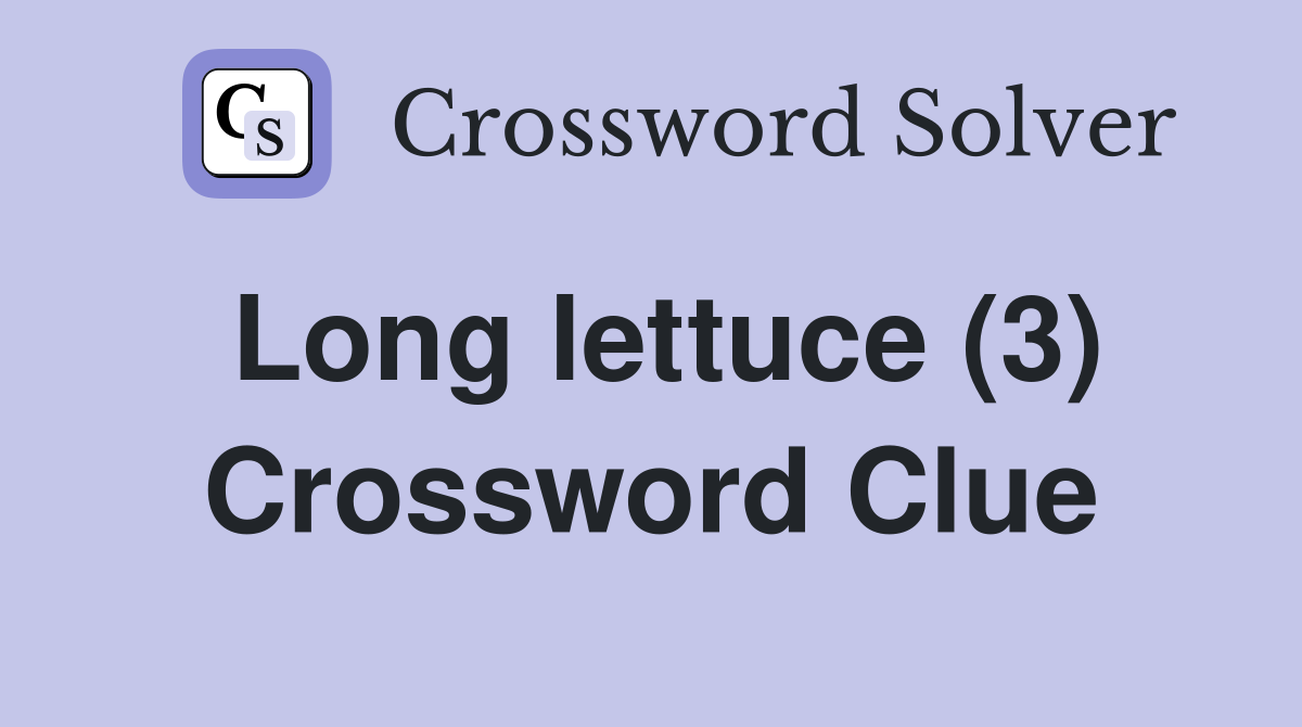 Long lettuce (3) Crossword Clue