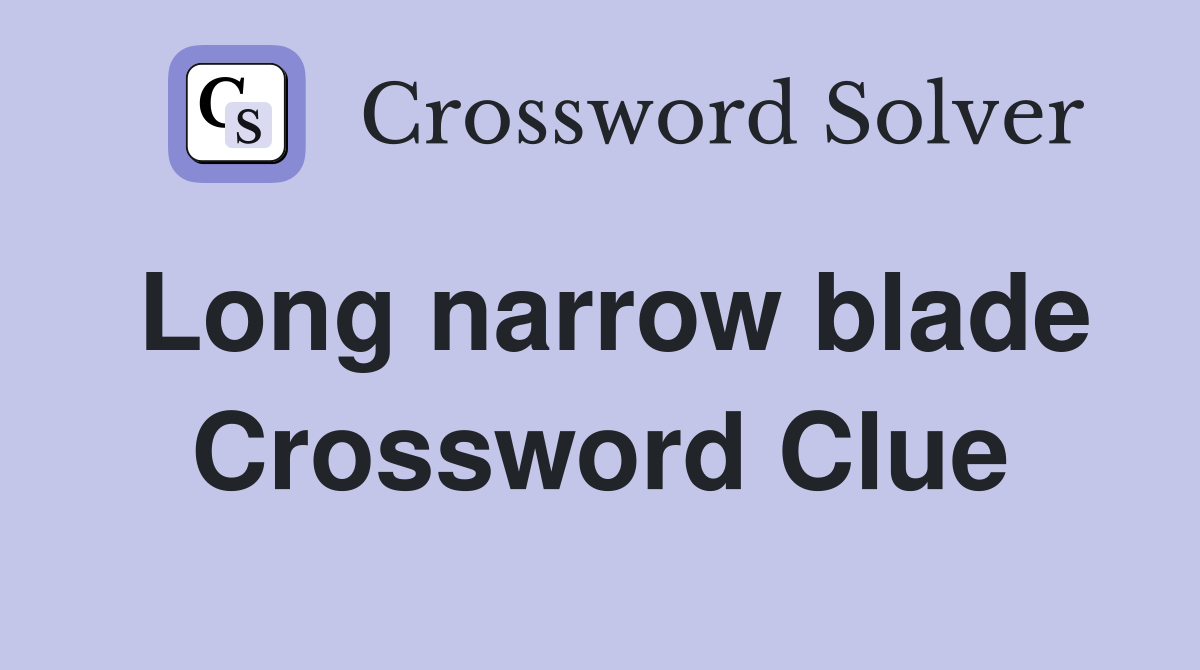 Long narrow blade Crossword Clue