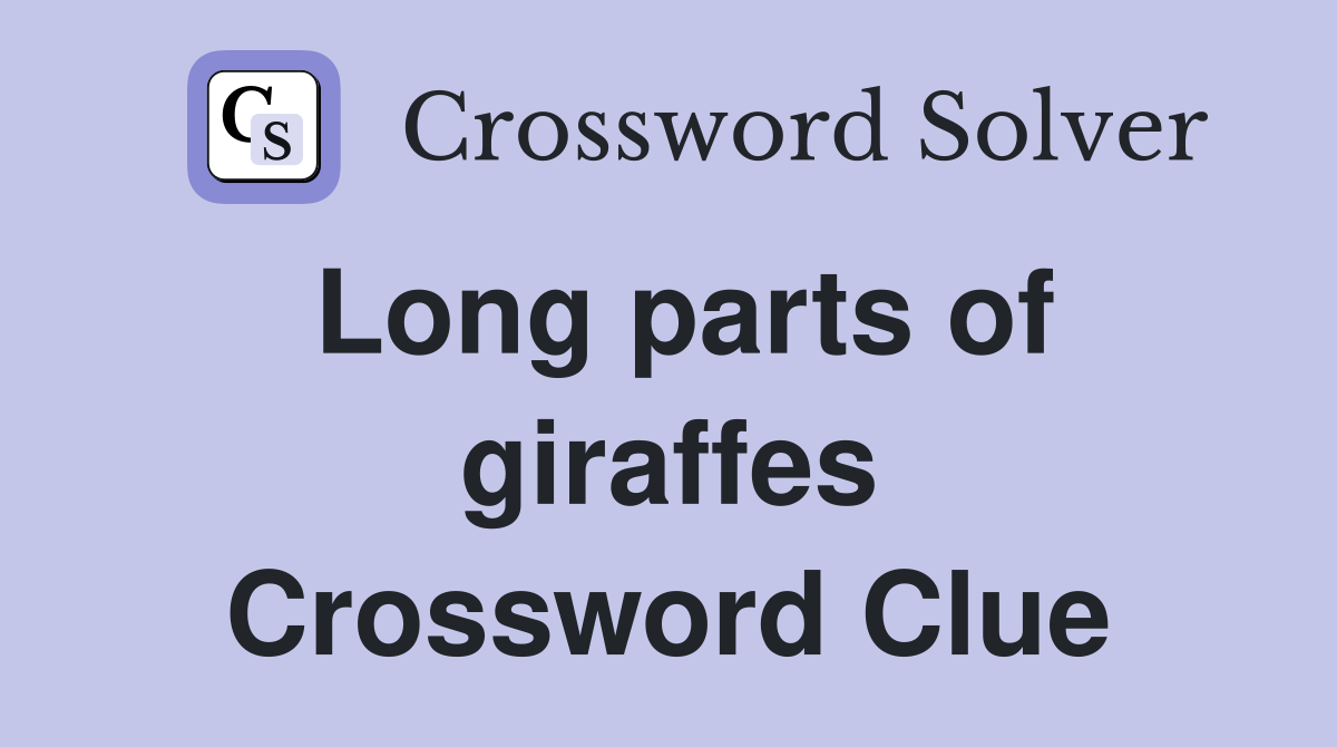 Long parts of giraffes Crossword Clue