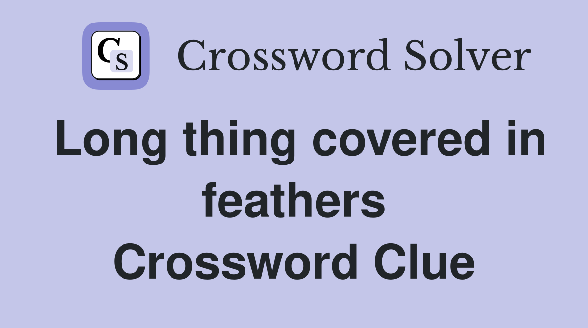Long thing covered in feathers Crossword Clue
