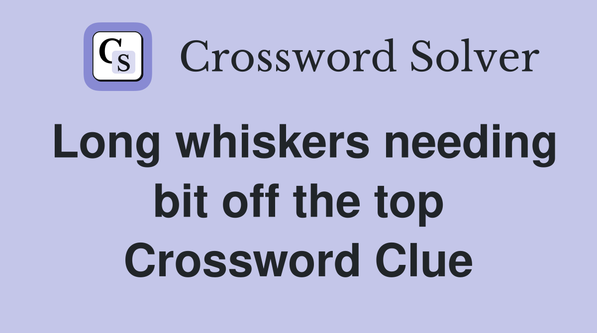 Long whiskers needing bit off the top Crossword Clue