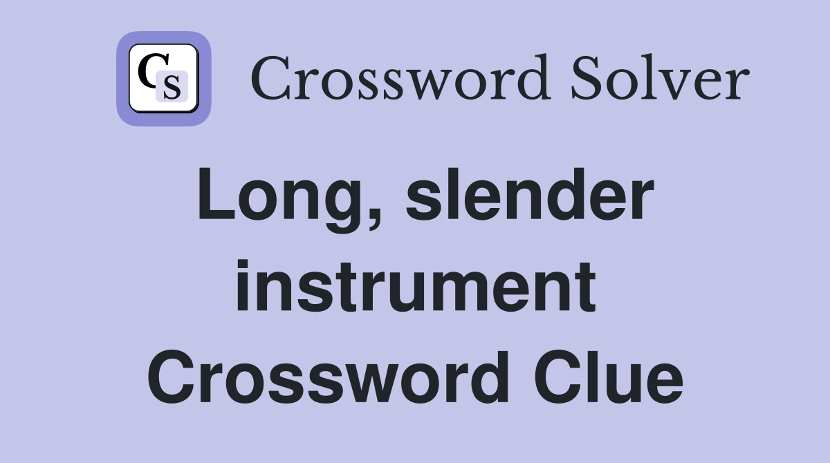 Long, slender instrument Crossword Clue