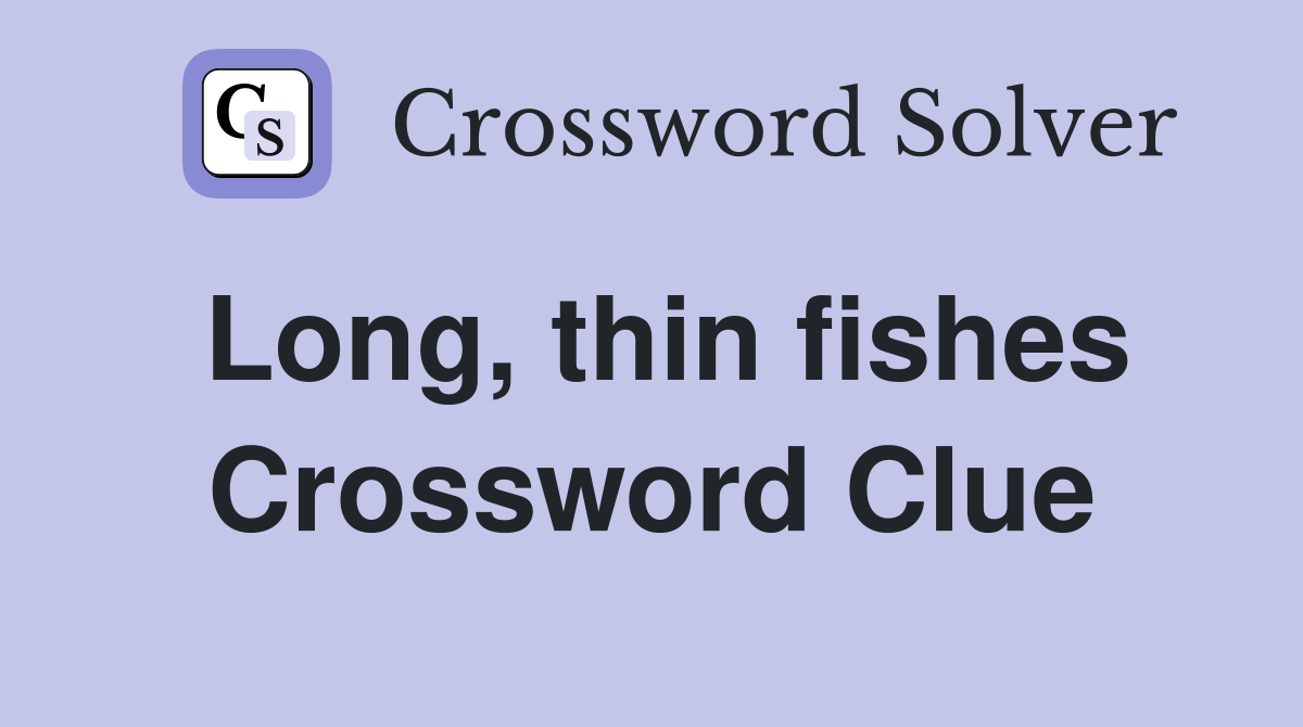 Long, thin fishes Crossword Clue