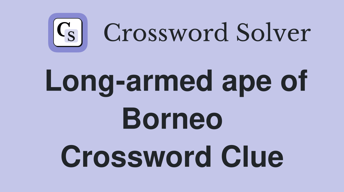 Long-armed ape of Borneo Crossword Clue