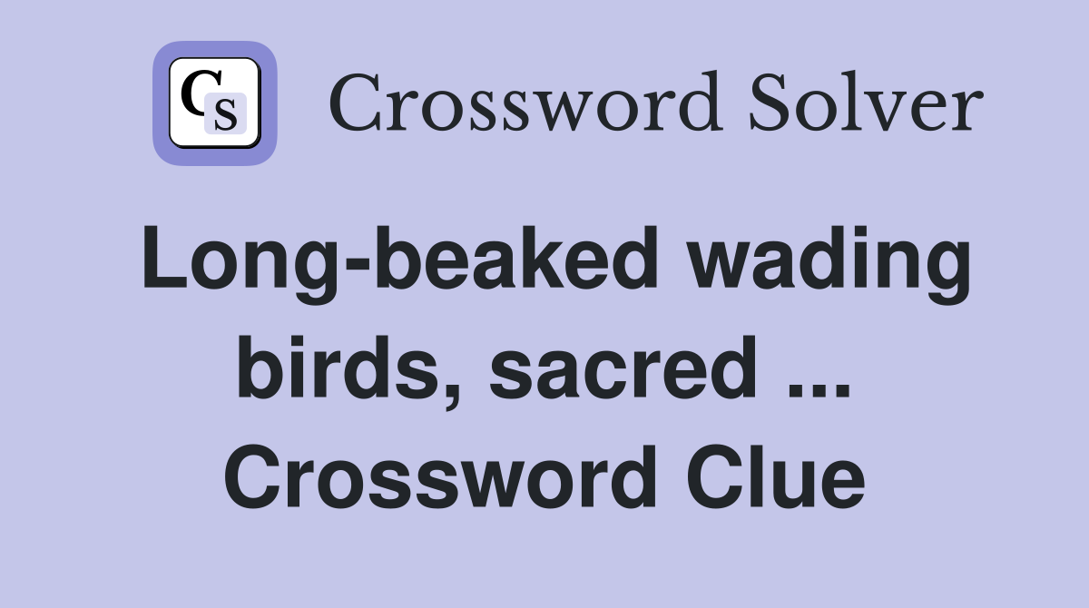 Long-beaked wading birds, sacred ... Crossword Clue