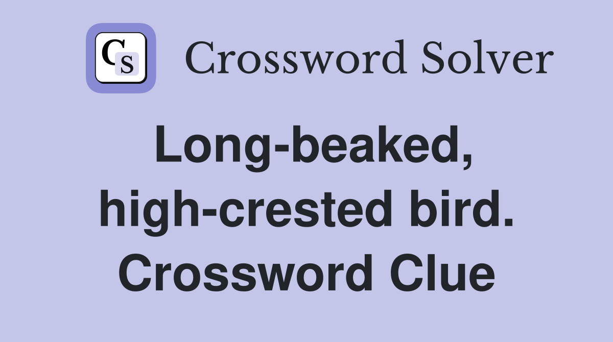 Long-beaked, high-crested bird. Crossword Clue