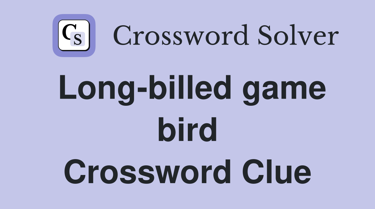 Long-billed game bird Crossword Clue