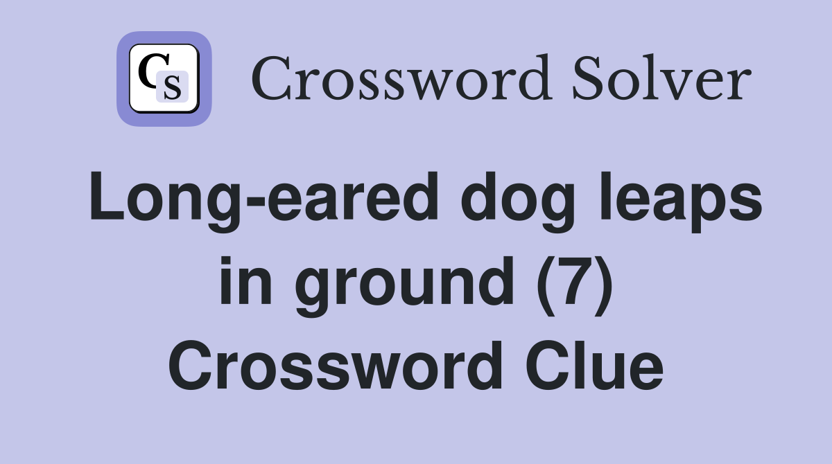 Long-eared dog leaps in ground (7) Crossword Clue