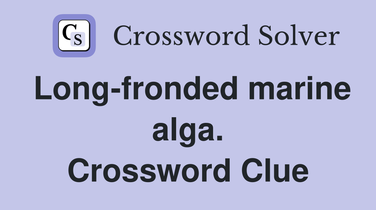Long-fronded marine alga. Crossword Clue
