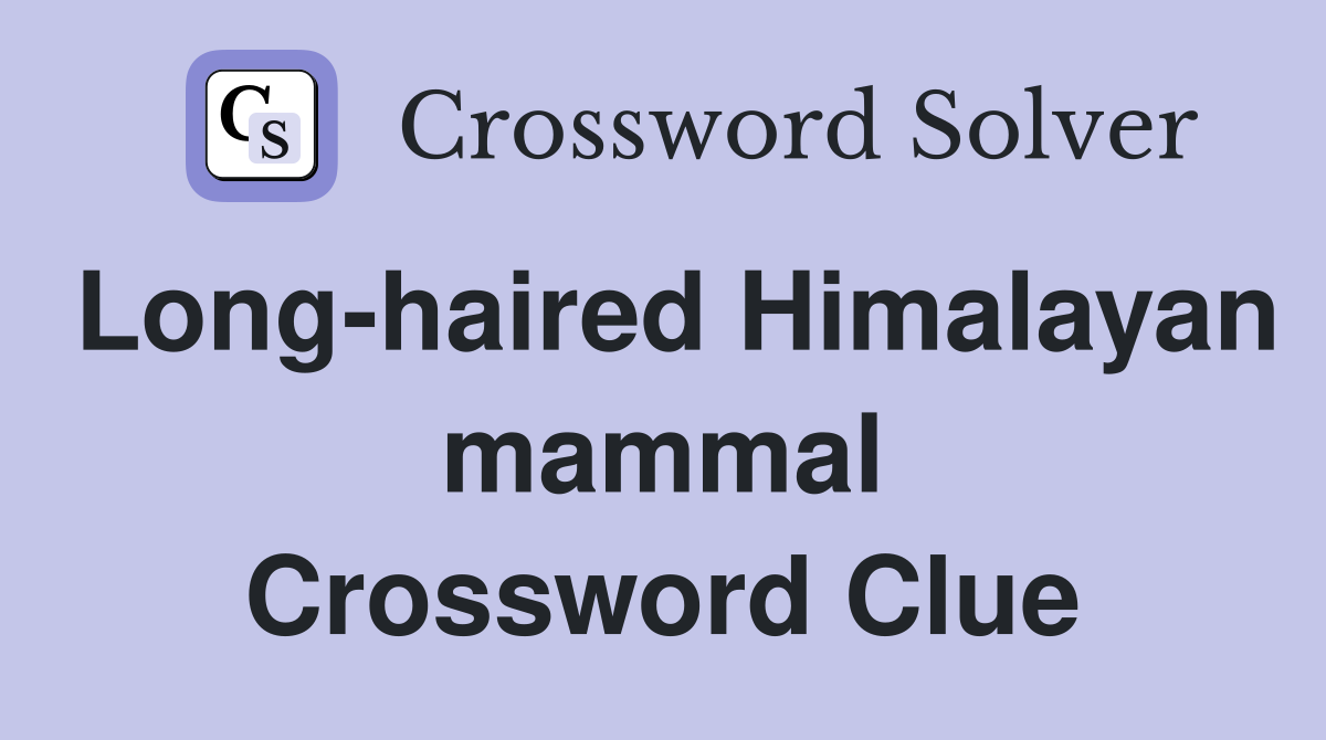 Long-haired Himalayan mammal Crossword Clue