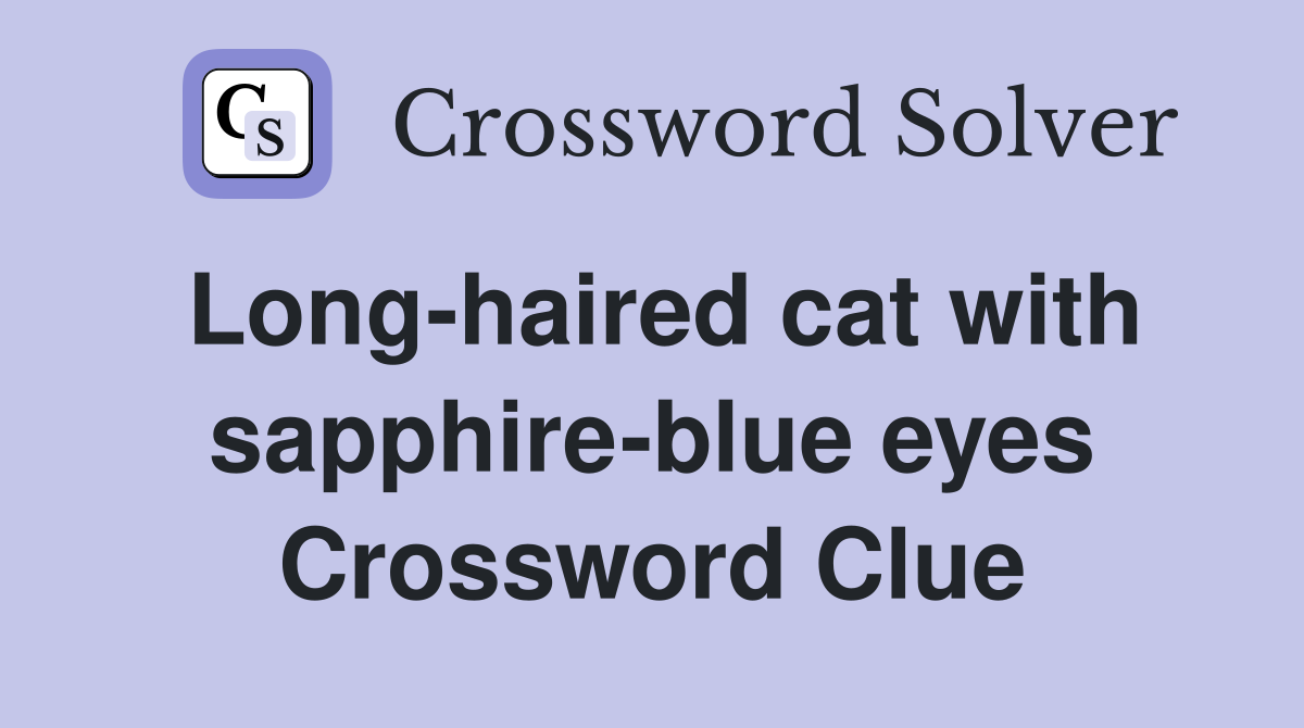 Long-haired cat with sapphire-blue eyes Crossword Clue