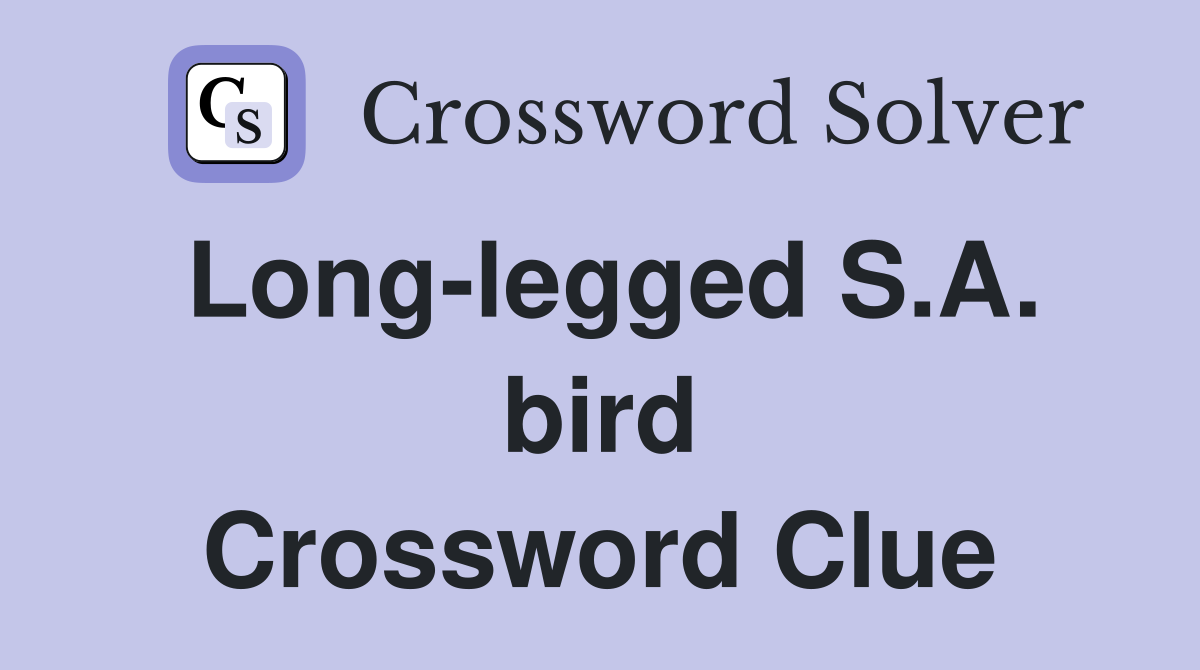 Long-legged S.A. bird Crossword Clue