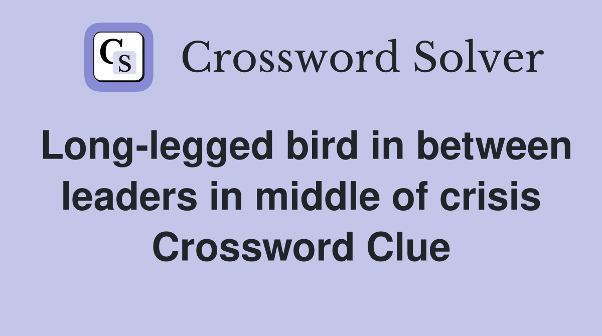 Long-legged bird in between leaders in middle of crisis Crossword Clue