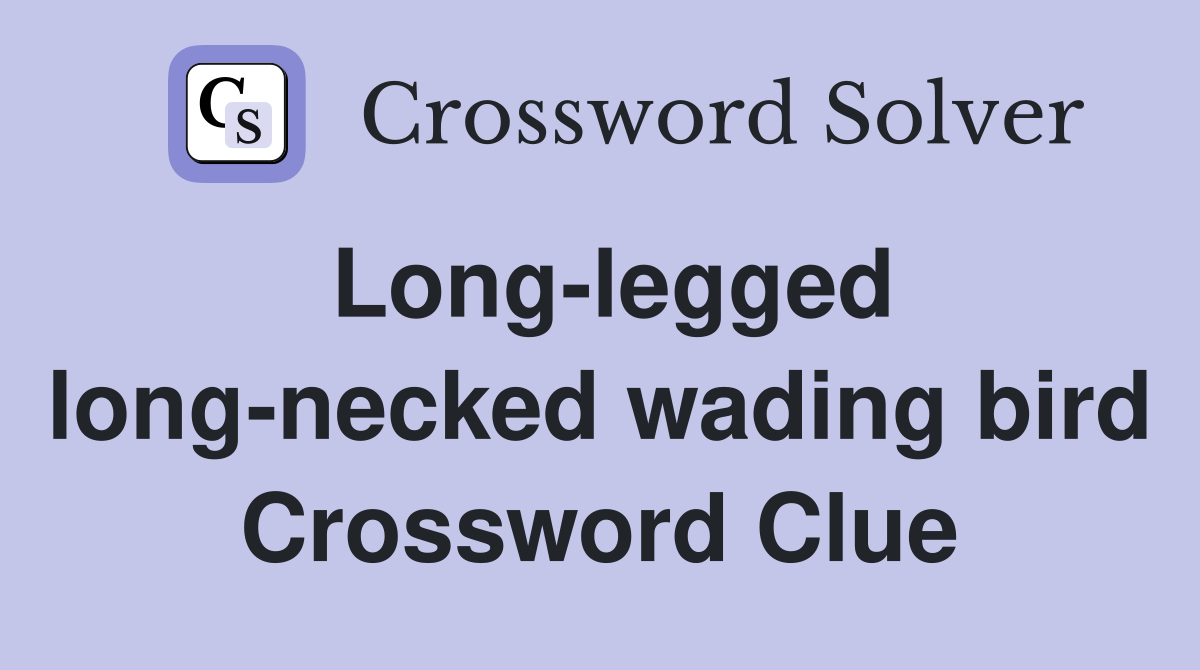 Long-legged long-necked wading bird Crossword Clue