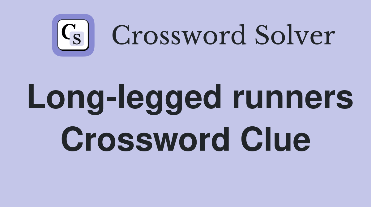 Long-legged runners Crossword Clue