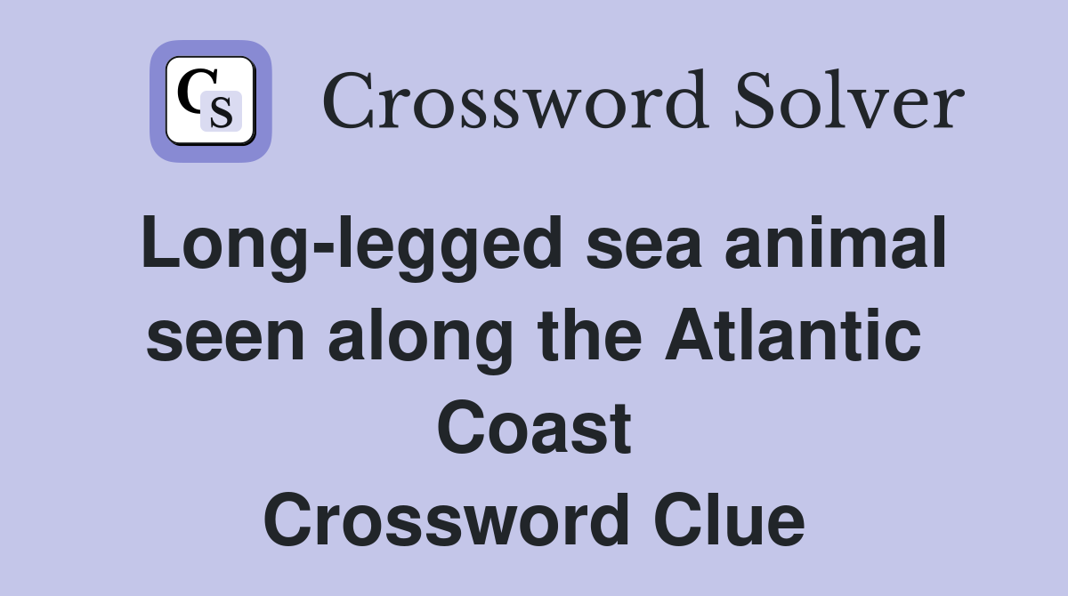 Long-legged sea animal seen along the Atlantic Coast Crossword Clue