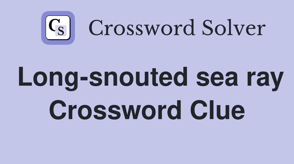 Long-snouted sea ray Crossword Clue