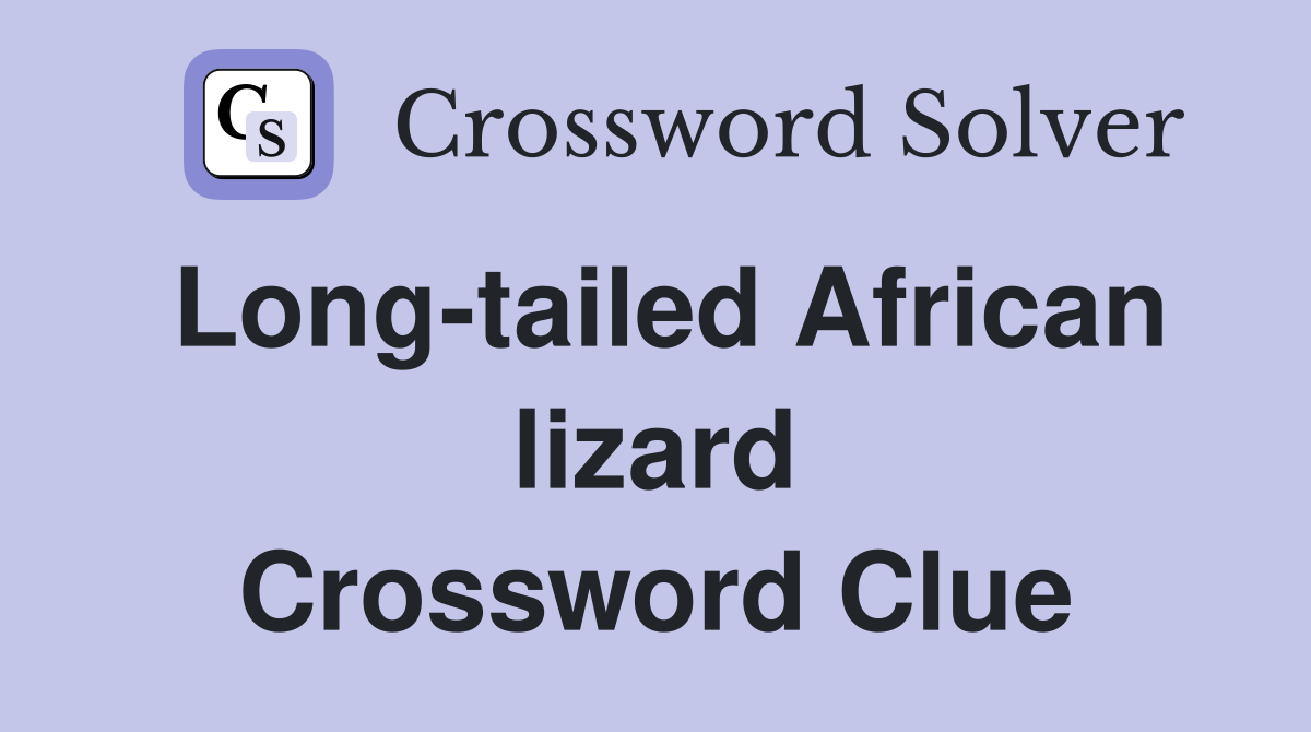Long-tailed African lizard Crossword Clue