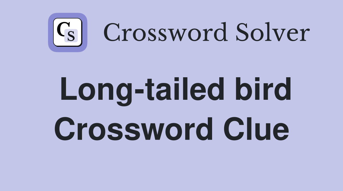 Long-tailed bird Crossword Clue