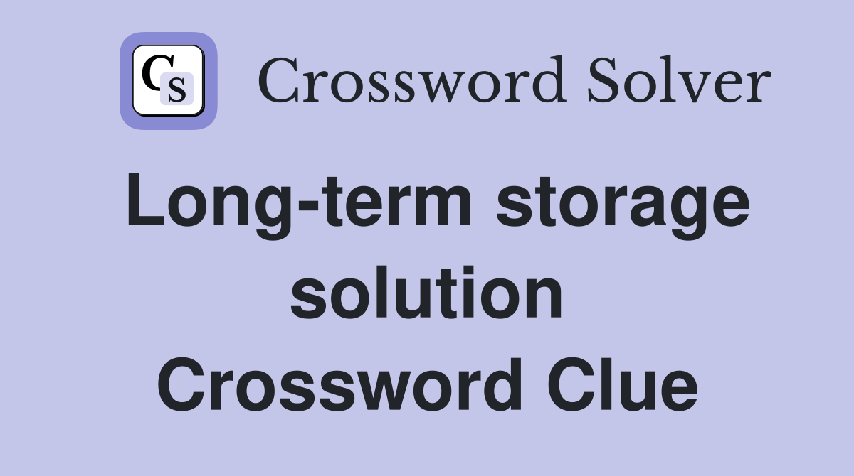 Long-term storage solution Crossword Clue