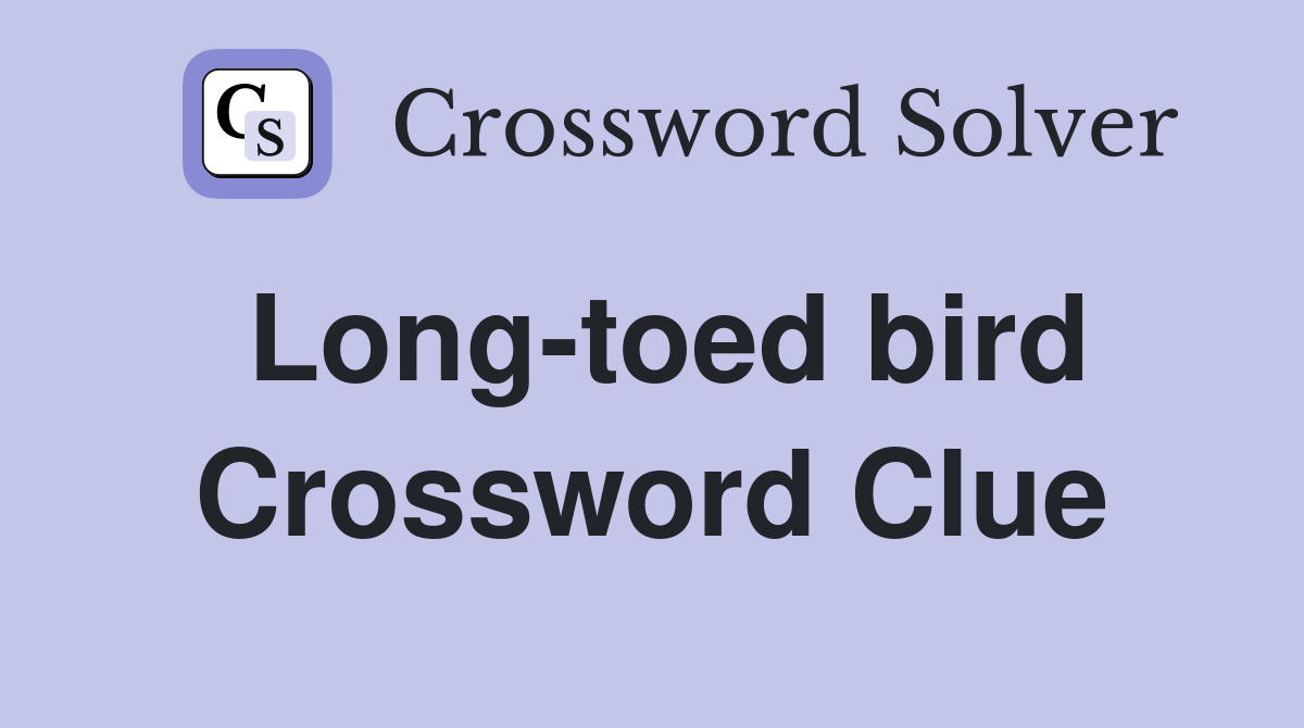 Long-toed bird Crossword Clue