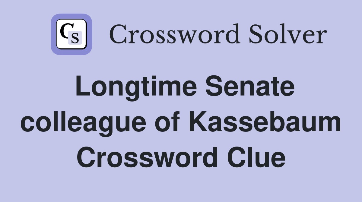 Longtime Senate colleague of Kassebaum Crossword Clue