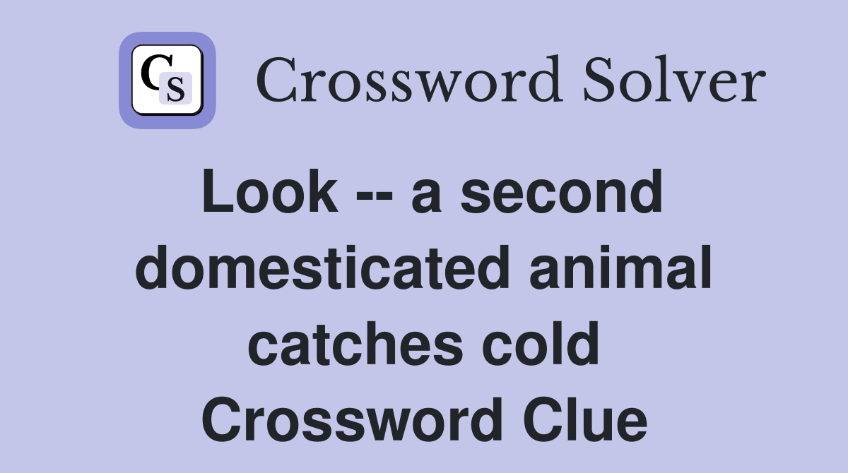 Look -- a second domesticated animal catches cold Crossword Clue