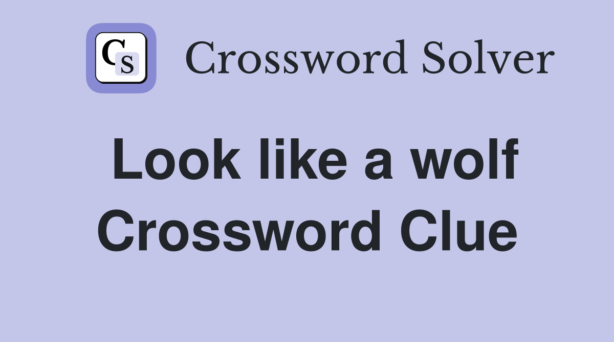 Look like a wolf Crossword Clue