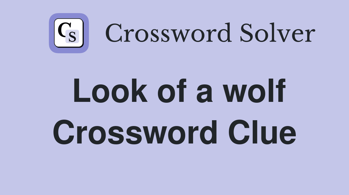 Look of a wolf Crossword Clue