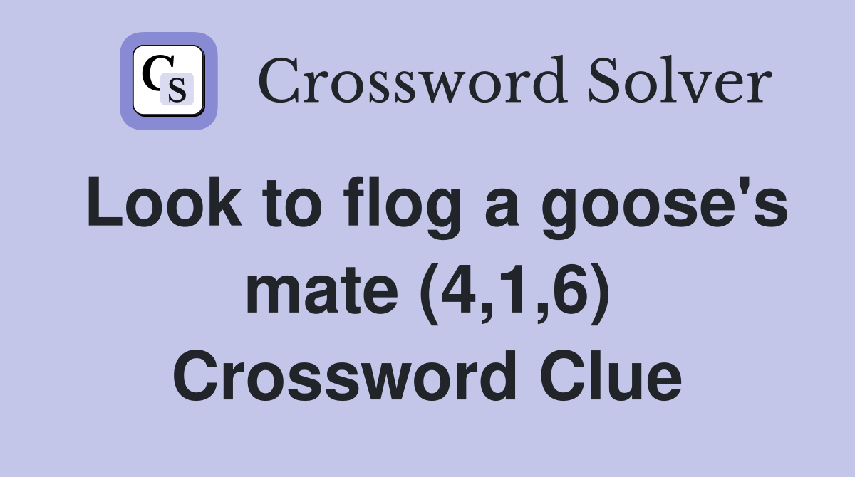 Look to flog a goose's mate (4,1,6) Crossword Clue