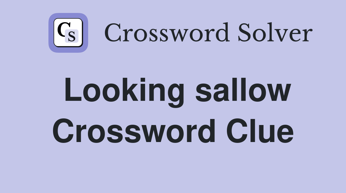 Looking sallow Crossword Clue
