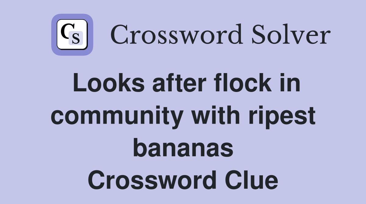 Looks after flock in community with ripest bananas Crossword Clue