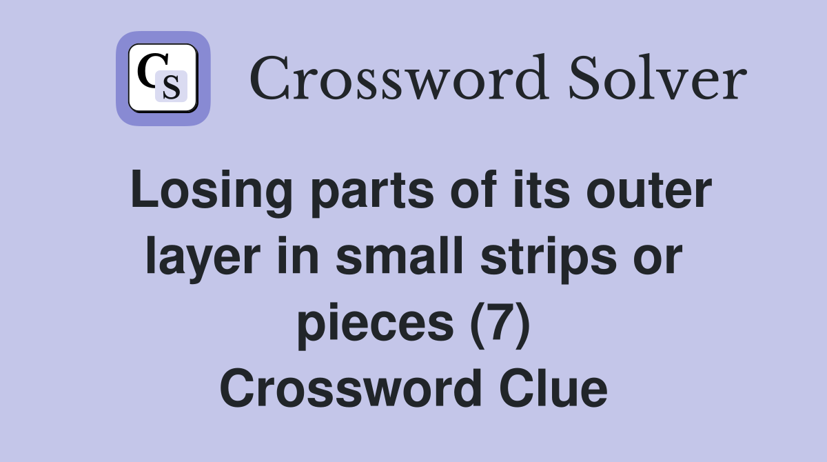 Losing parts of its outer layer in small strips or pieces (7) Crossword Clue