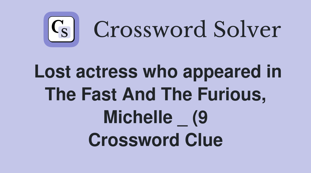 Lost actress who appeared in The Fast And The Furious Michelle (9 Lost actress who appeared in The Fast And The Furious Michelle (9