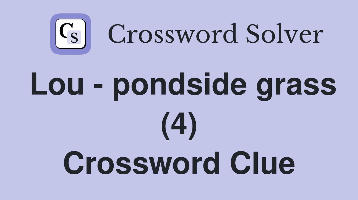 Lou - pondside grass (4) Crossword Clue