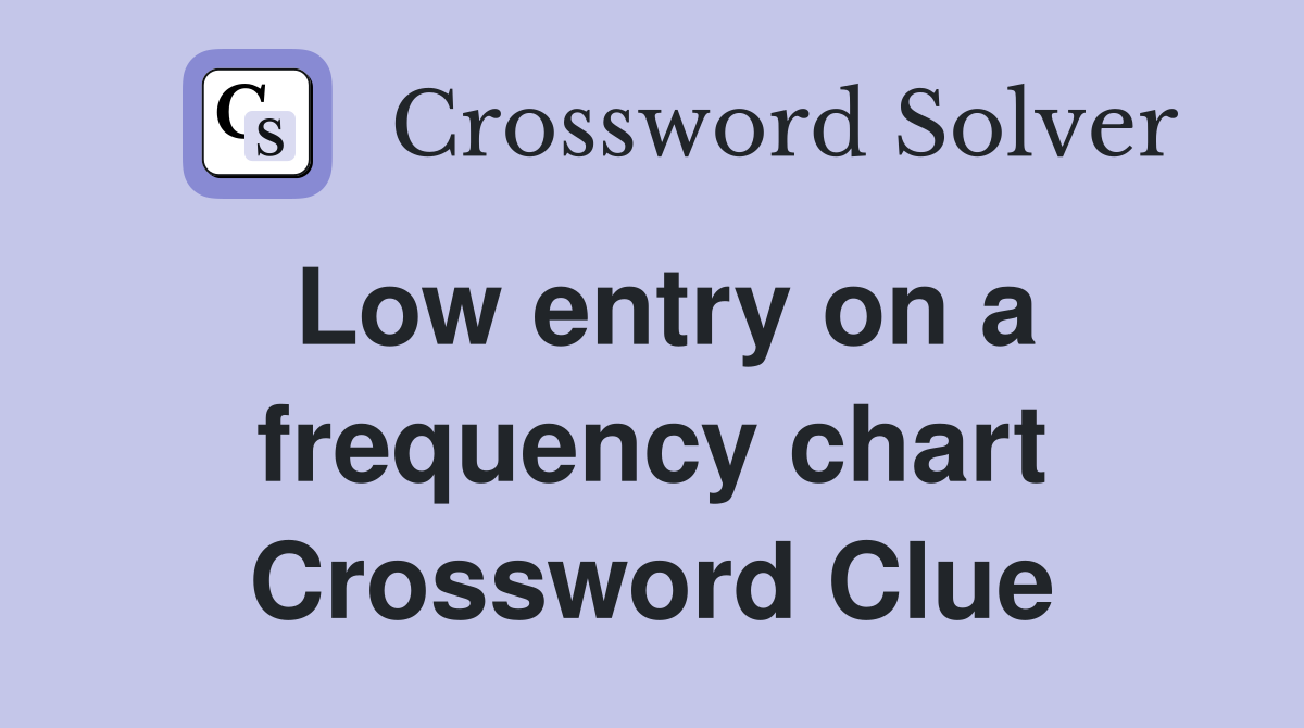 Low entry on a frequency chart Crossword Clue