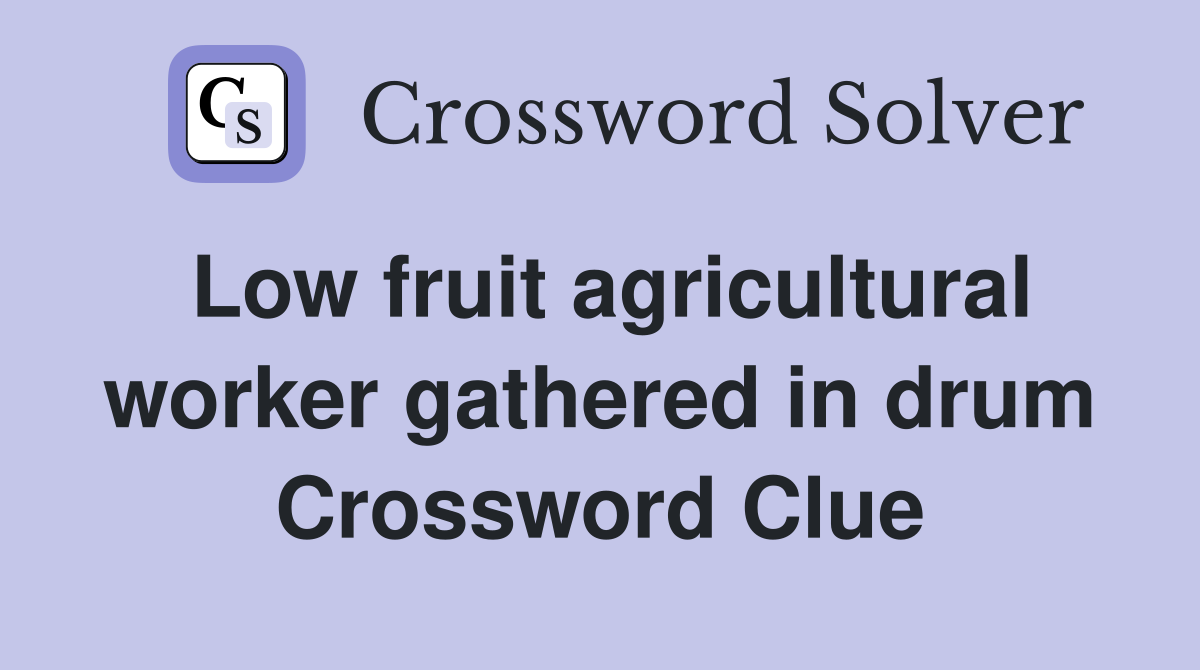 Low fruit agricultural worker gathered in drum Crossword Clue