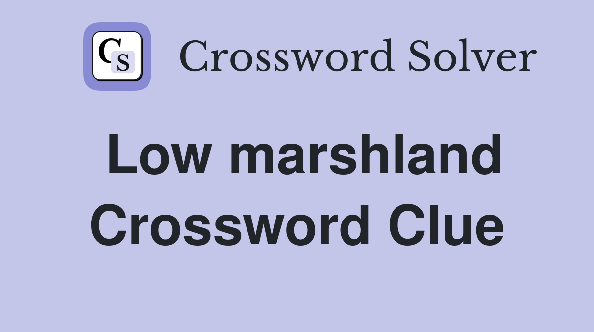 Low marshland Crossword Clue