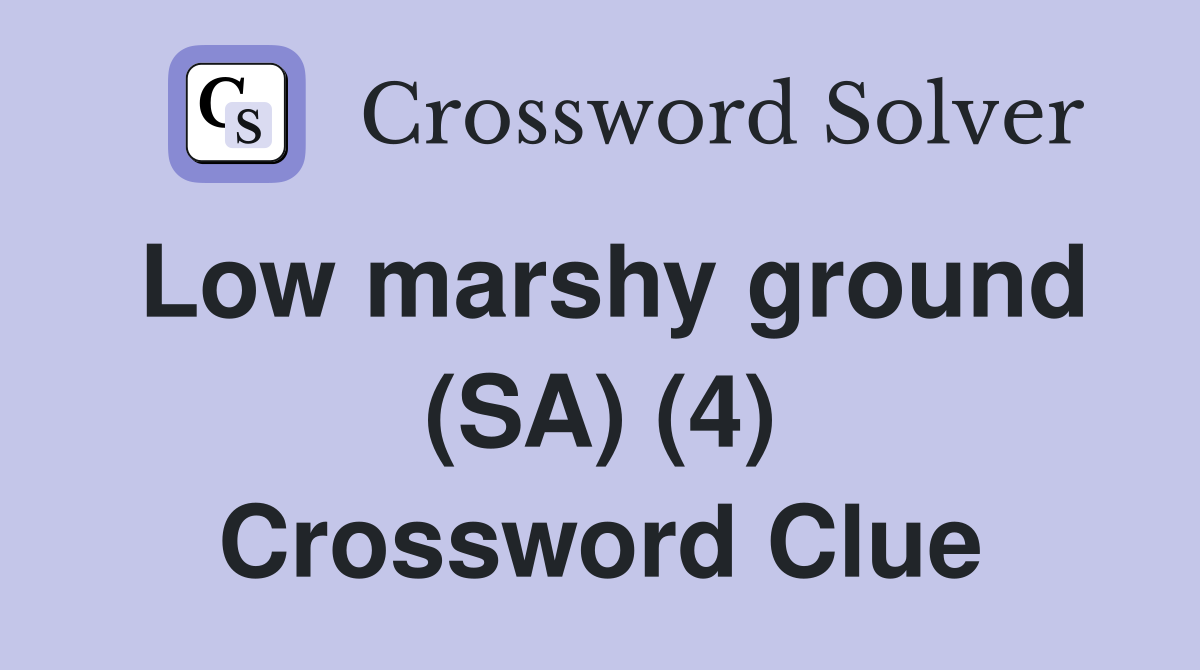 Low marshy ground (SA) (4) Crossword Clue