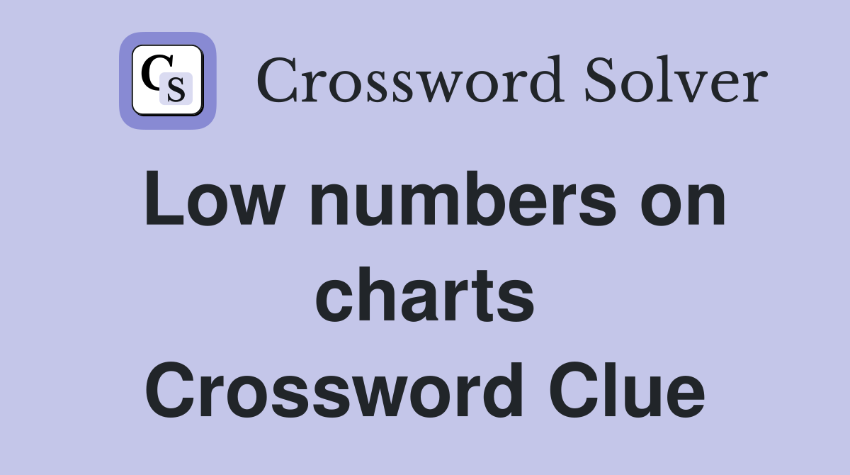 Low numbers on charts Crossword Clue